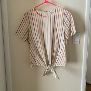 Madewell knot blouse with colorful stripes